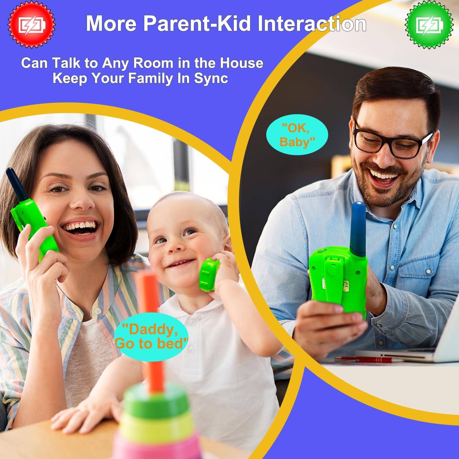 Soopotay Wiederaufladbare Walkie Talkies Kinder, Kinder Zwei-Wege-Funkgeräte mit großer Reichweite, Kinderspielzeug/Geschenke für Jungen und Mädchen im Alter von 3-12