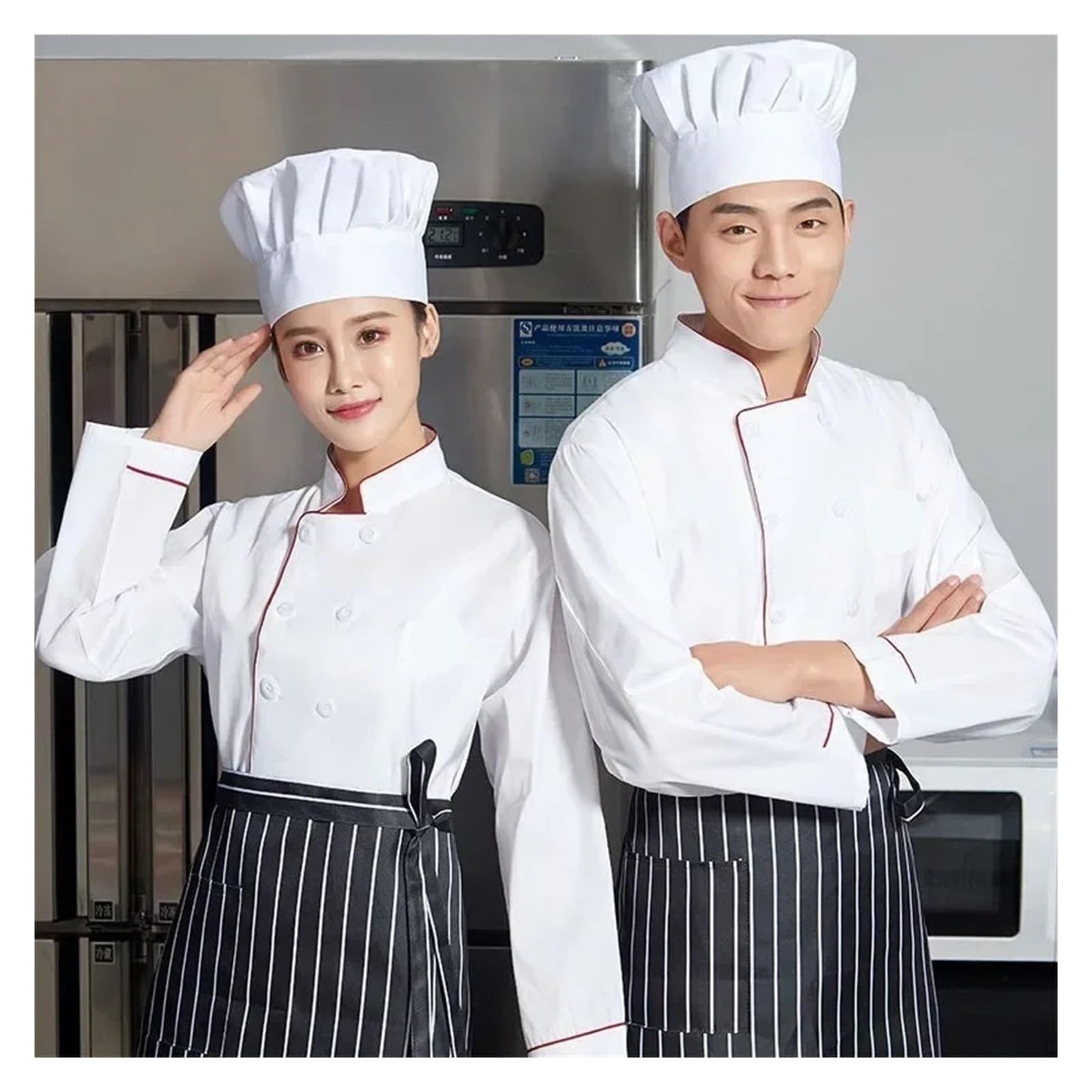 Chaquetilla Cocinero Hombre Ropa de Trabajo de Chef for Hombre, de Manga Larga, for Hotel, Restaurante, cafetería, Ropa de Trabajo de Manga Corta, Conjunto de Cocina