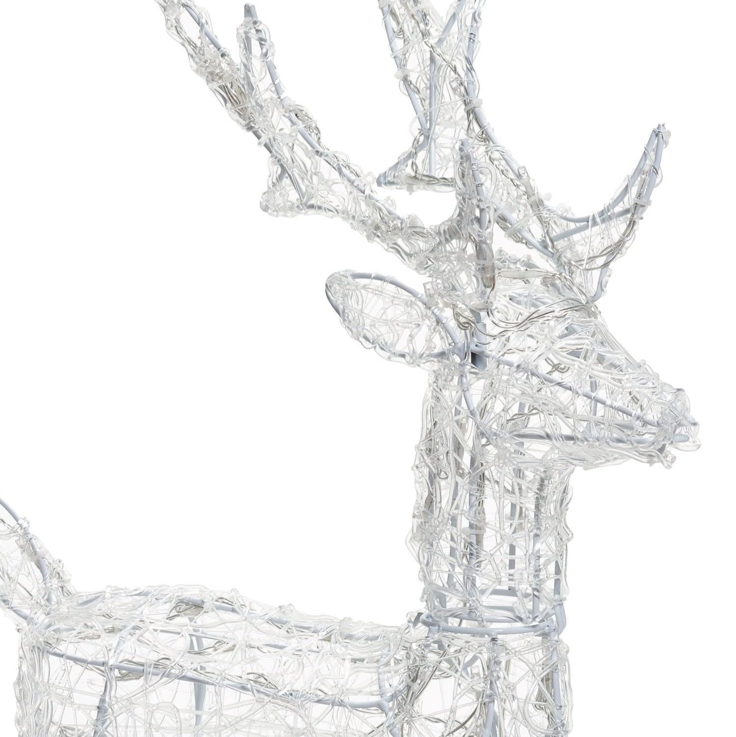 Magie di Natale Rentier 3D Acryl Weich LED Rentier mit 3 Farben wählbar für Weihnachtsdekoration (105cm)