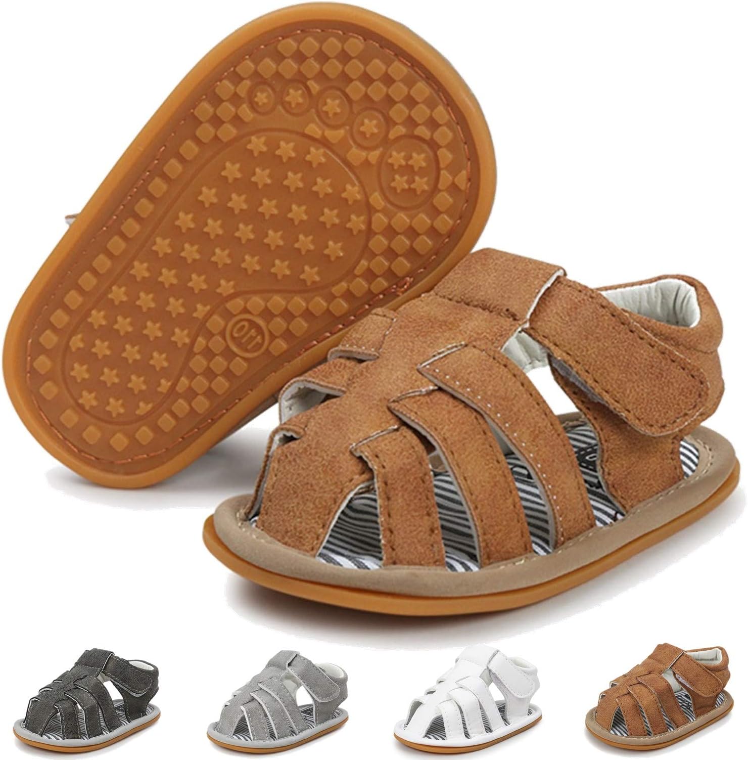 LAFEGEN Baby Boys Girls Summer Sandals Non Slip Soft Sole Outdoor Infant Toddler First Walker Crib Shoes (0-18Months)