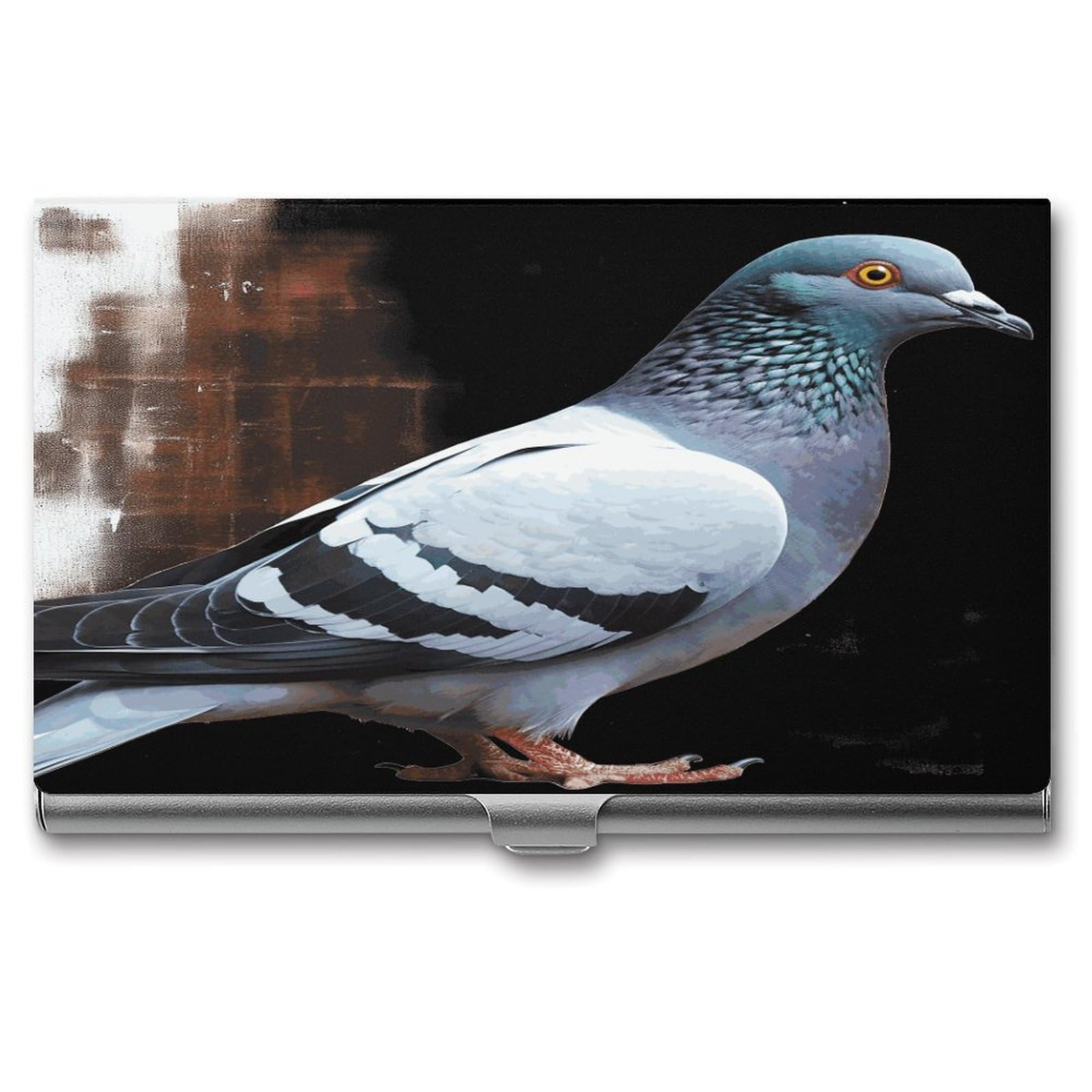 JTREHY Pigeon Business Card Holder Slim Purse Name Card Holder Portable Metal Business Card Case Wallet Large Capacity Lightweight Business Card Case for Men Women