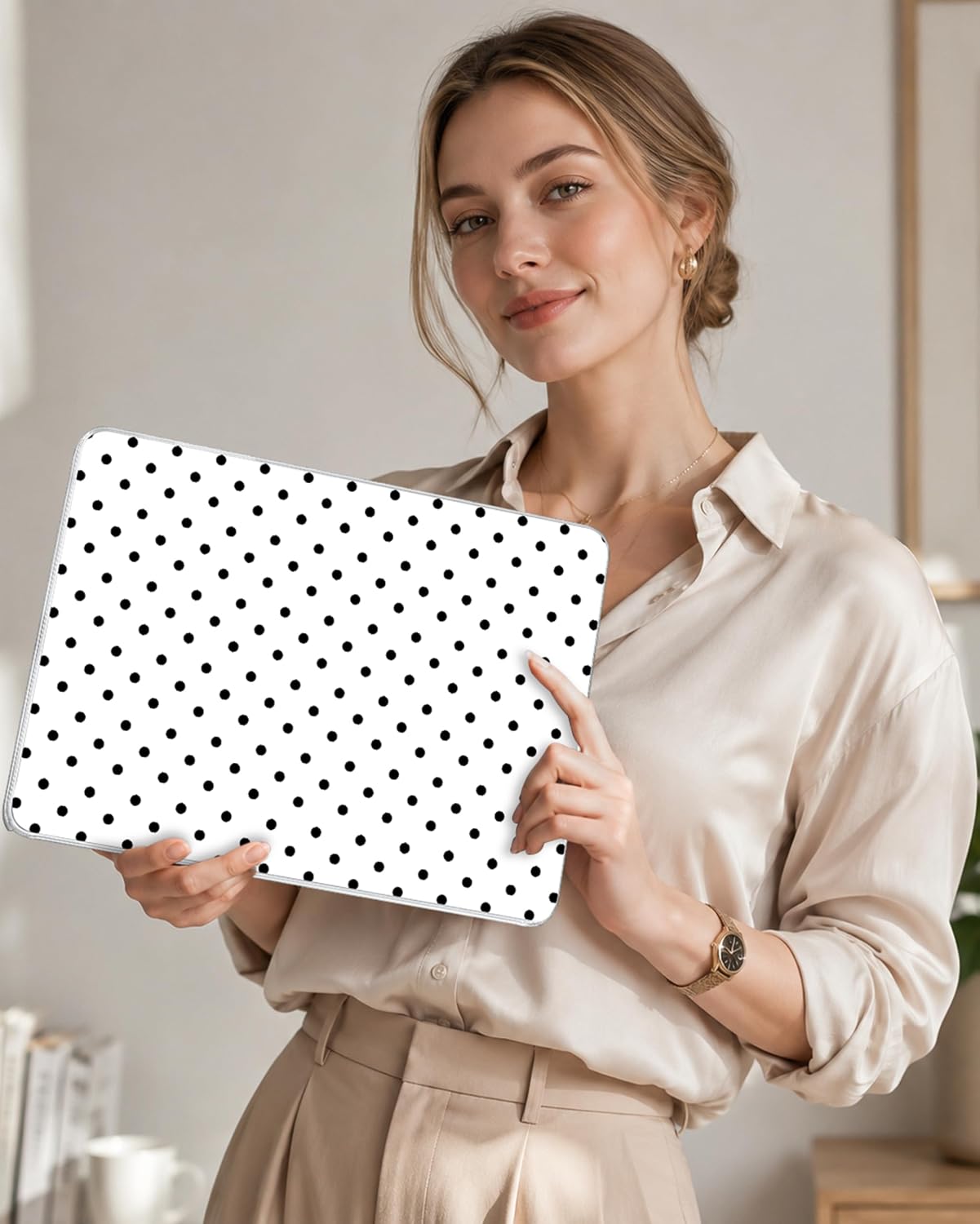 CeeVian Compatible with MacBook Neo 13 Inch Case 2026 Release (Model A3404), Glossy Hard Shell Protective Cover with Keyboard Cover, Screen Protector & USB-C Adapter, Classic Polka Dot