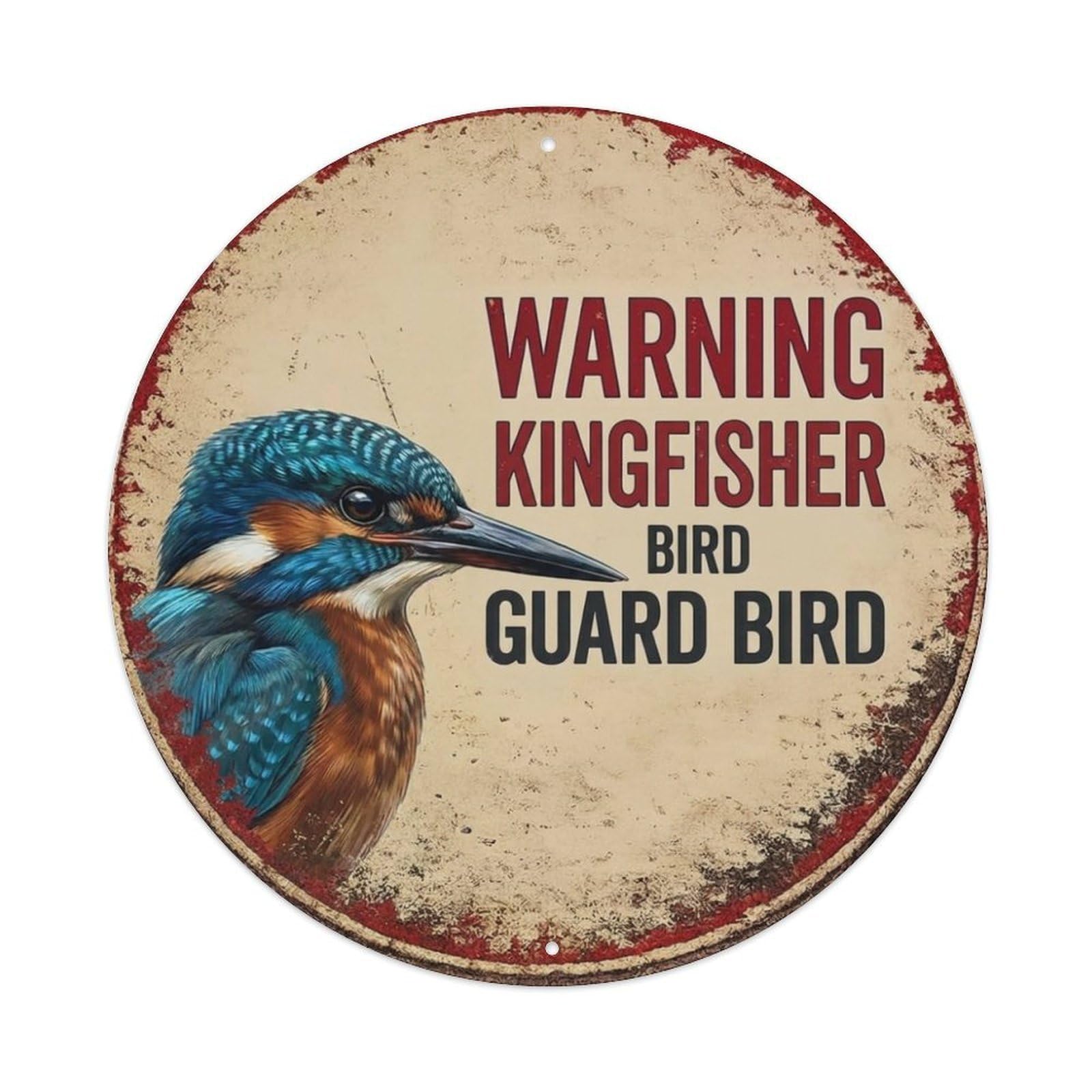 Tgrcjimh Style Metal Tin Sign Vintage Warning Kingfisher