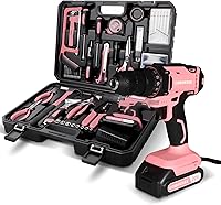 Vista 11 de COMOWARE Juego de Taladro Inalámbrico, Juego de Taladro Eléctrico Rosa de 20V para Mujeres, 1 Batería y Cargador, Portabrocas sin Llave de 3/8", 2