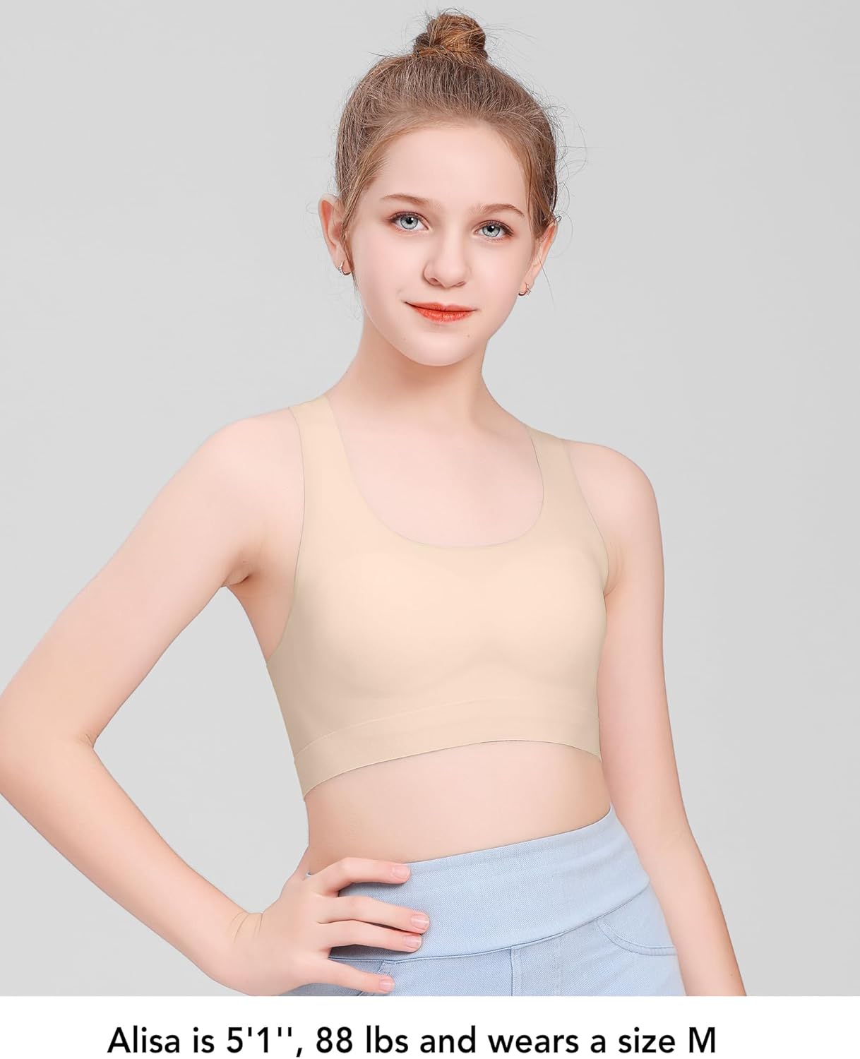 SALIA GIRL Seamless Training Bras for Girls 10-12, Racerback Teen Bra Soft Light Sports Bra 12-16 with Fixed Padding - Image 4
