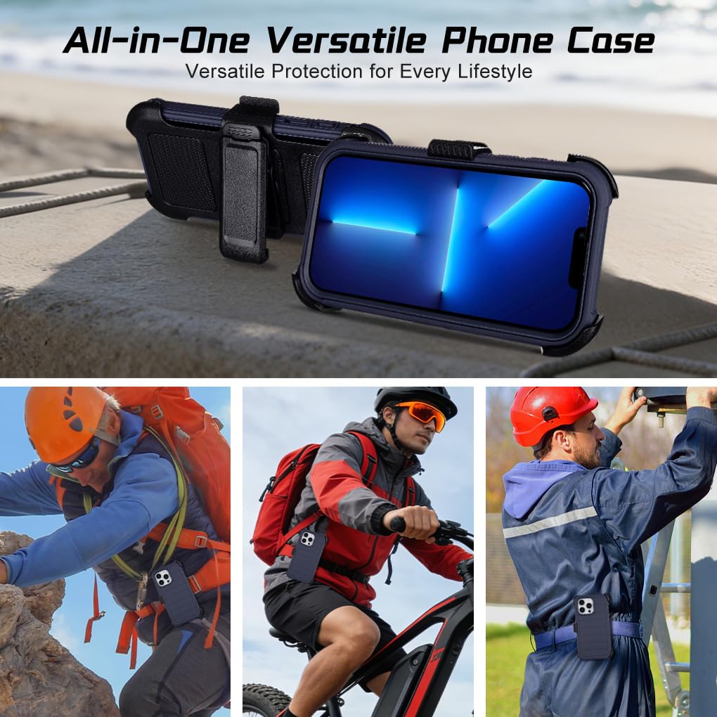 Custodia per Defender per iPhone 13 Pro Max Custodia per telefono Clip da
