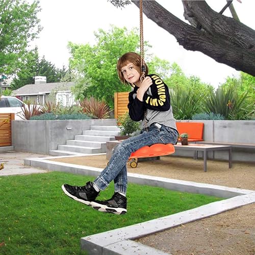 Miniatura 3 de Sorbus Columpio de asiento de disco – Columpio de árbol de cuerda de mono para niños, columpios con cremallera para juego, árbol, patio trasero al