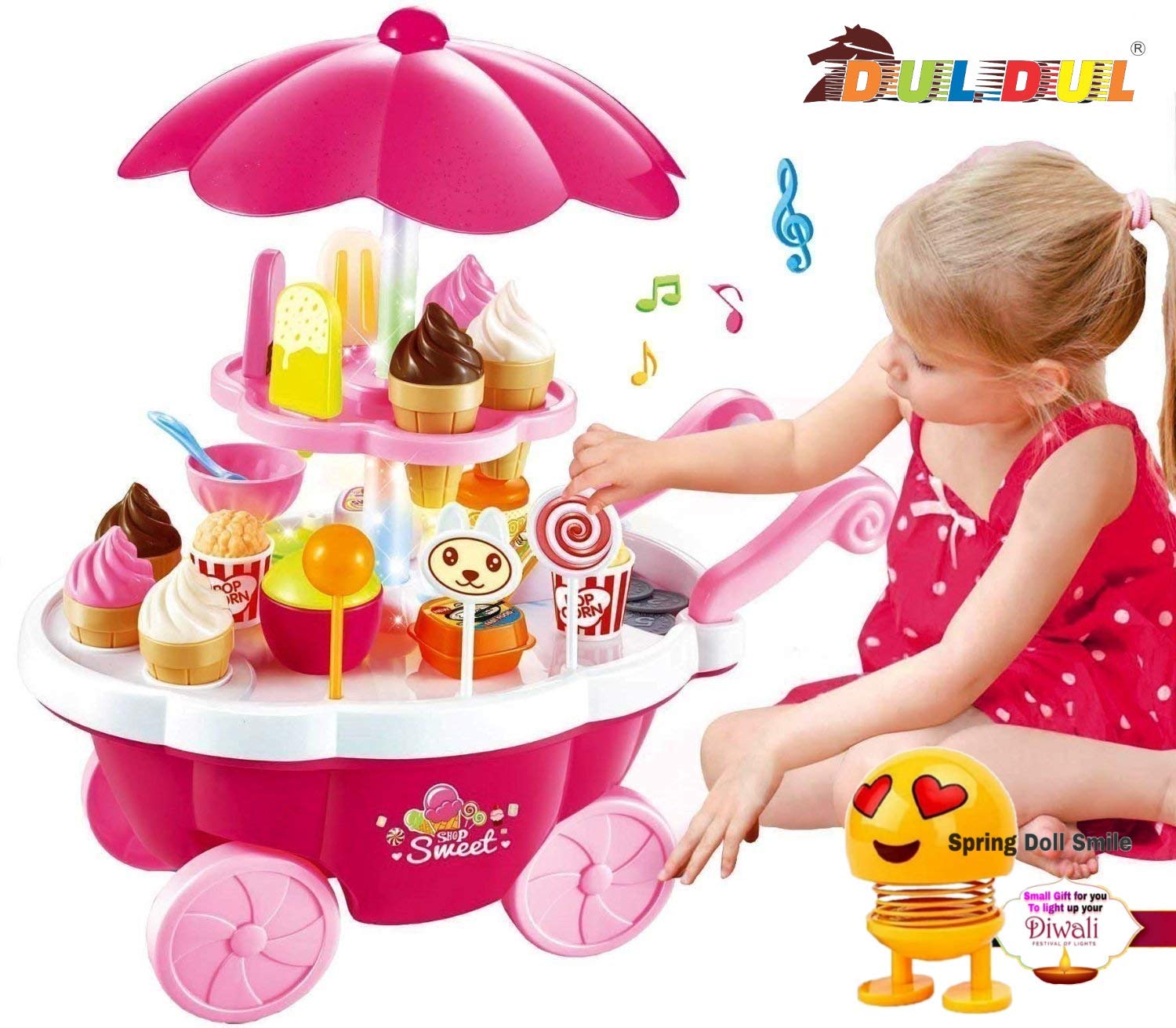 DUL DUL Ice Cream Kitchen Play Cart Kitchen Set Toy with Lights and Music -Small, Multi Color//Ice Cream Toys Set for Girls-Kitchen Set for Kids. (B07Y5KLTBP) Amazon Price History, Amazon Price Tracker