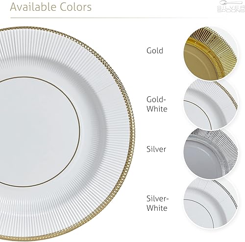 Miniatura 9 de Silver Spoons PLACAS CARGADORAS DE RIMA REDONDAS DESECHABLES - 10 PC - OroBlanco