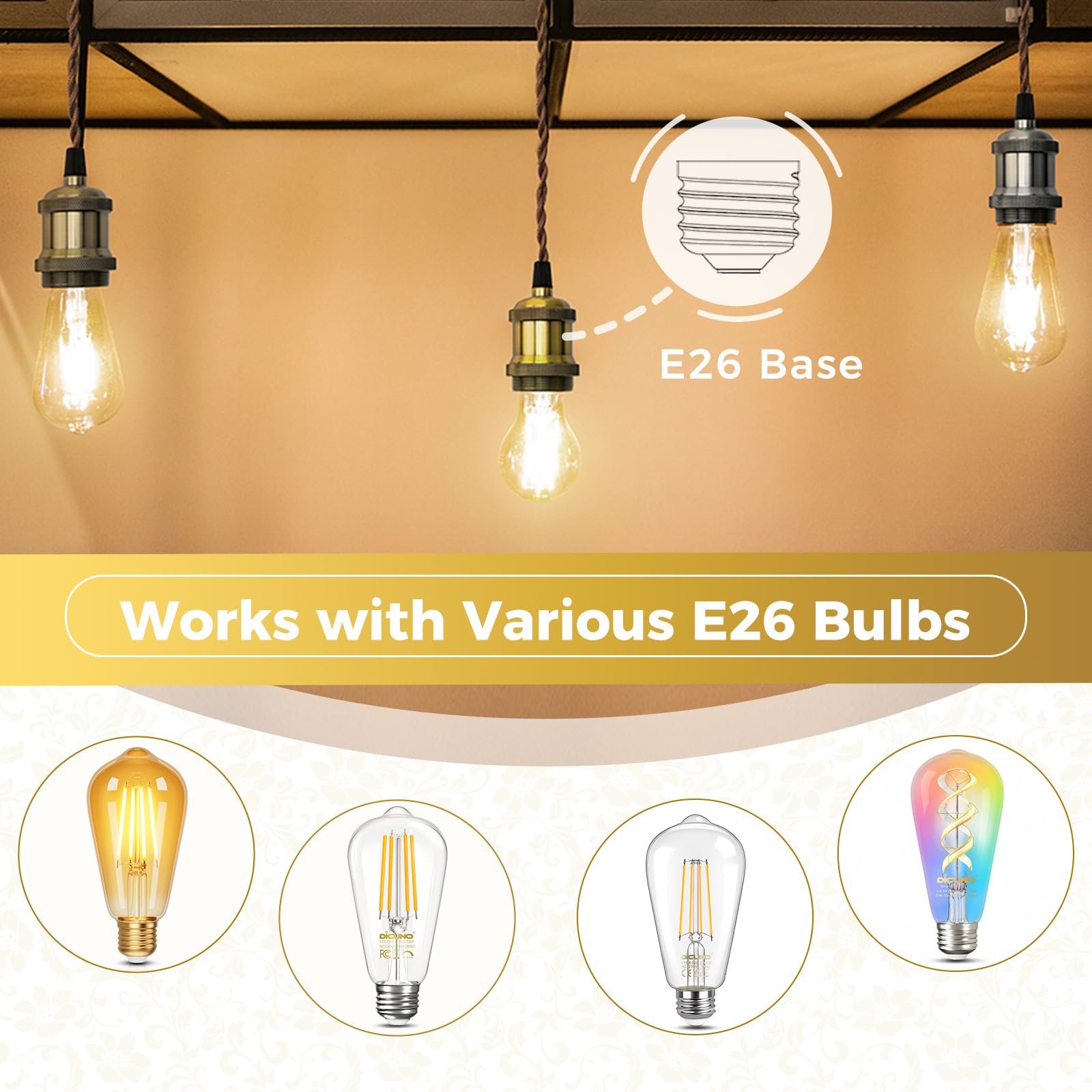 Vintage Edison Light Socket - 4 Pack -5 Vintage Edison Light Socket - 4 Pack -5
