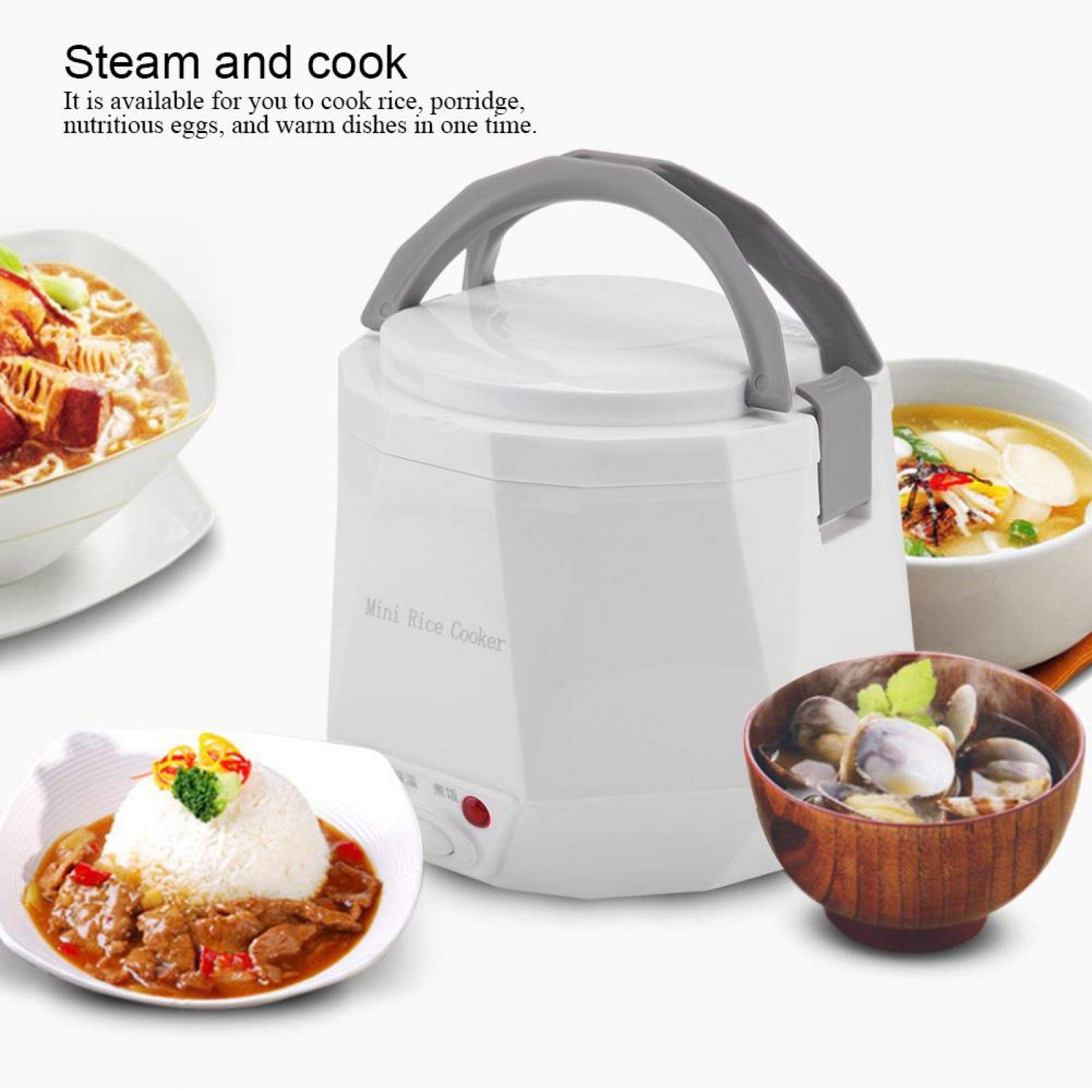 1.3L Fornelli per Riso per Camion Scatola Pranzo Riscaldata Scatola Da Pranzo Elettrica 24V Per Autisti Riscaldare Piatti (White)