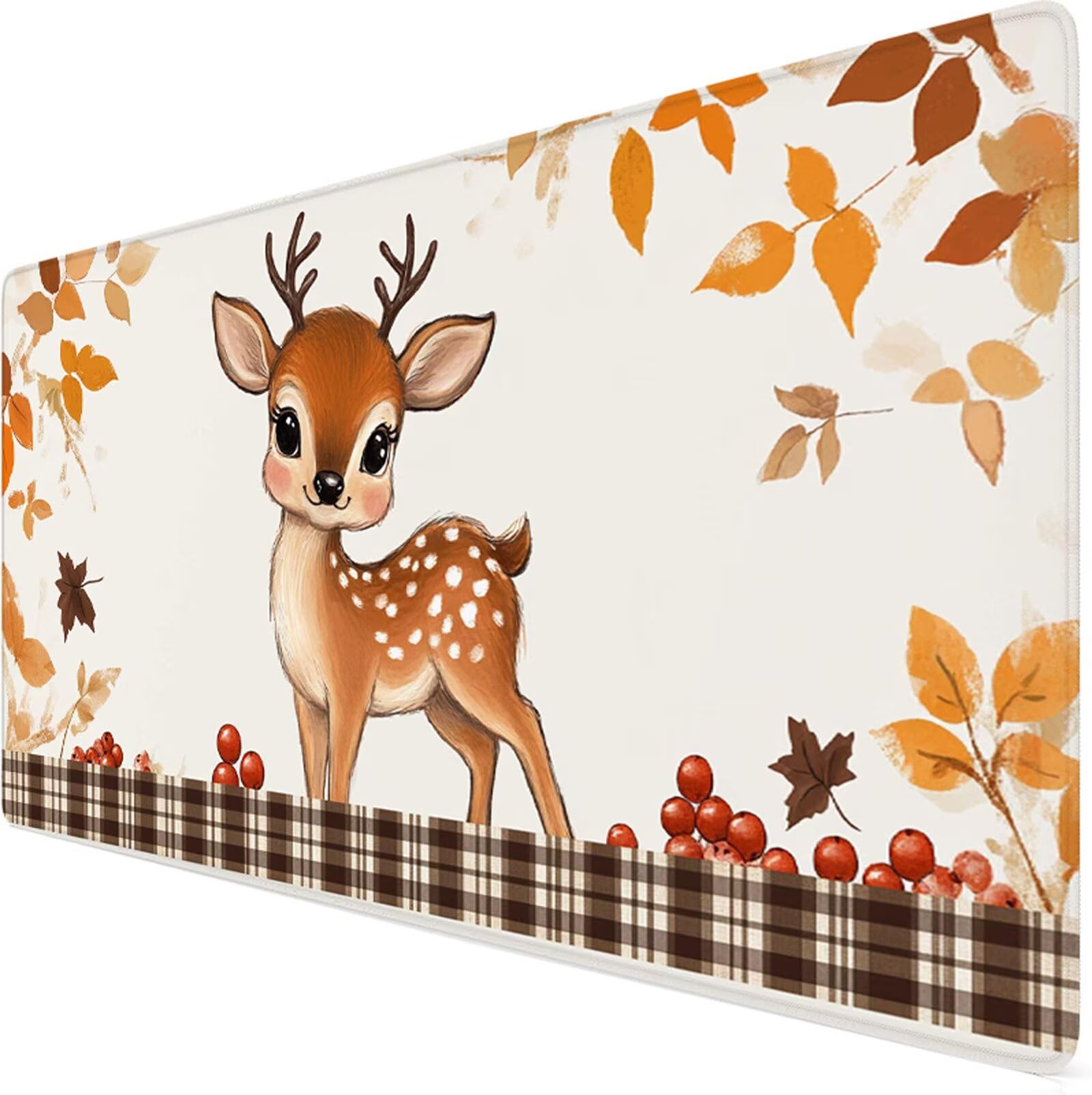 Podkładka pod mysz XXL 1000x500x3mm Podkładka pod mysz z jeleniem Jesień poprawia precyzję i szybkość, wodoodporne antypoślizgowe, szyte krawędzie, akcesoria do gier, komputer, prezent dla mężczyzn Y7