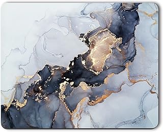 Atufsuat Mouse Pad, Marble Style Anti-Slip Rubber Mouse Pads, Cute Gaming Mouse Pad for Laptop & Computer, Customized Mousepad for Women Men, Square Office Mouse Mat Desk Decor, 10.2" x 8.7", White