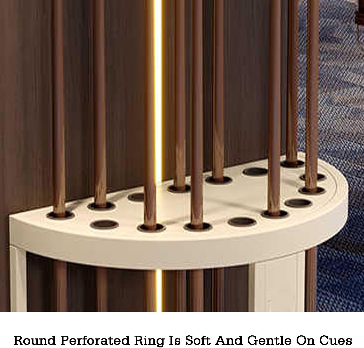 Semi-Circular Freestanding Billiard Cue Storage Rack,Floor Pool Cue Display Stand,for Fishing Rods Golf Clubs Crutches(Red)