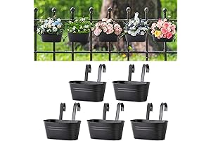 5 Pcs Iron Hanging Planter 11 Inch Hanging Planters Metal Railing Fence...