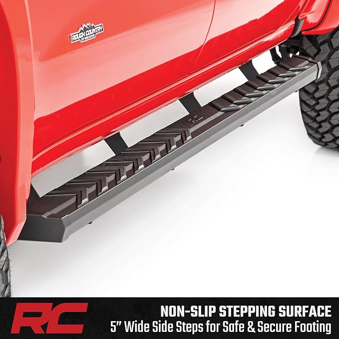 Estribos Rough Country BA2 para Chevy Silverado y GMC Sierra 2019-2026 miniatura 3