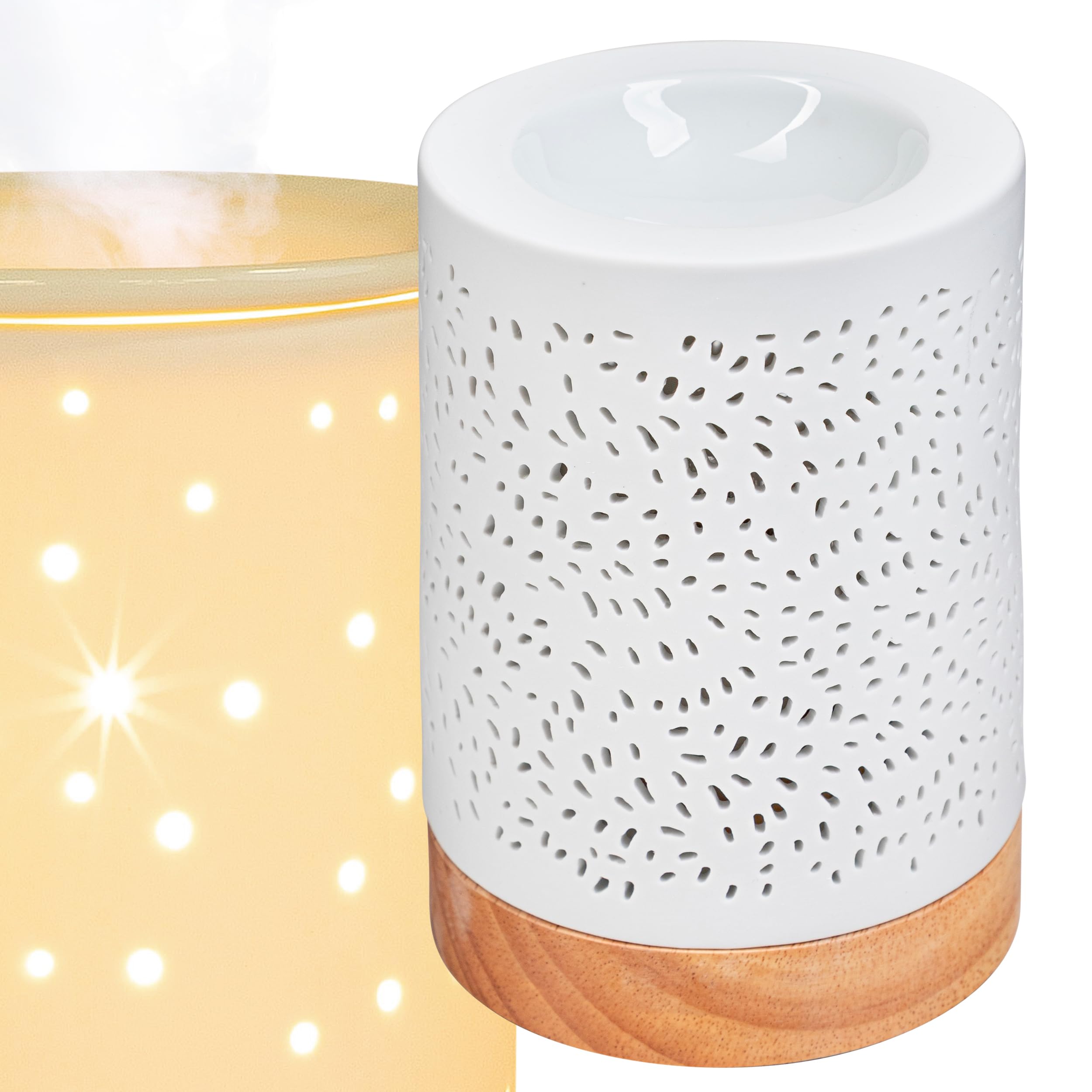 ONVAYA® Lampa zapachowa Jan | elektryczna | Kolor: kremowy biały | Dyfuzor zapachów | Podgrzewacz zapachowy | Nowoczesne światło zapachowe (Jan)