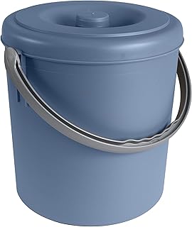 #11 Mülleimer 25 Liter mit verschließbarem Deckel und Henkel - Petrolblau - 39cm hoch - Ø31cm | Abfallsammler Biomüll Eimer Küche Mülltonne Windeleimer Senioren Baby Kunststoff rund
