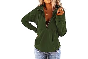 Women's 3/4 Zip Sweatshirt: Casual Chic at Your Fingertips