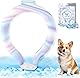 犬 クールネック 首冷やす ペット用 ネッククーラー【18℃凍結 瞬間冷感 ボダン付き 夜光効果】 冷感リング ひんやりリング 軽量タイプ クールリング 冷え首輪 氷結ベルト 犬散歩 子犬 猫用 ペット 暑さ対策 夏用品 アウトドアグ 繰り返し使用 小型犬 中型犬グラデーション S