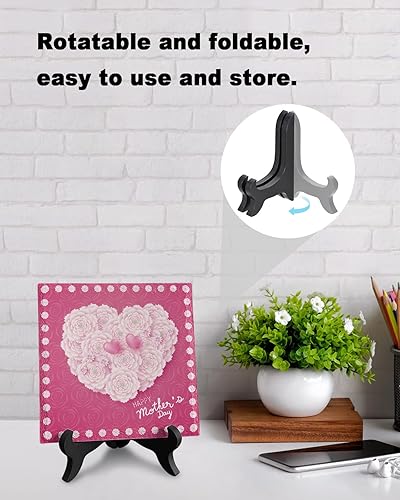 Miniatura 3 de Mother's Day Ceramic Plaque Table Decorations Sign, Pink Love Heart Flower Rose Lace Desk Decor Sign - Memorial Gifts for Home Office Party