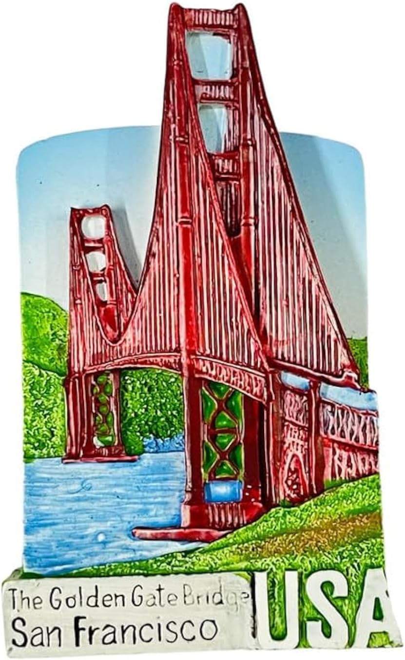 Moira 3D Resin Magnet for Fridge Decoration Travel Souvenir USA Golden Gate Bridge