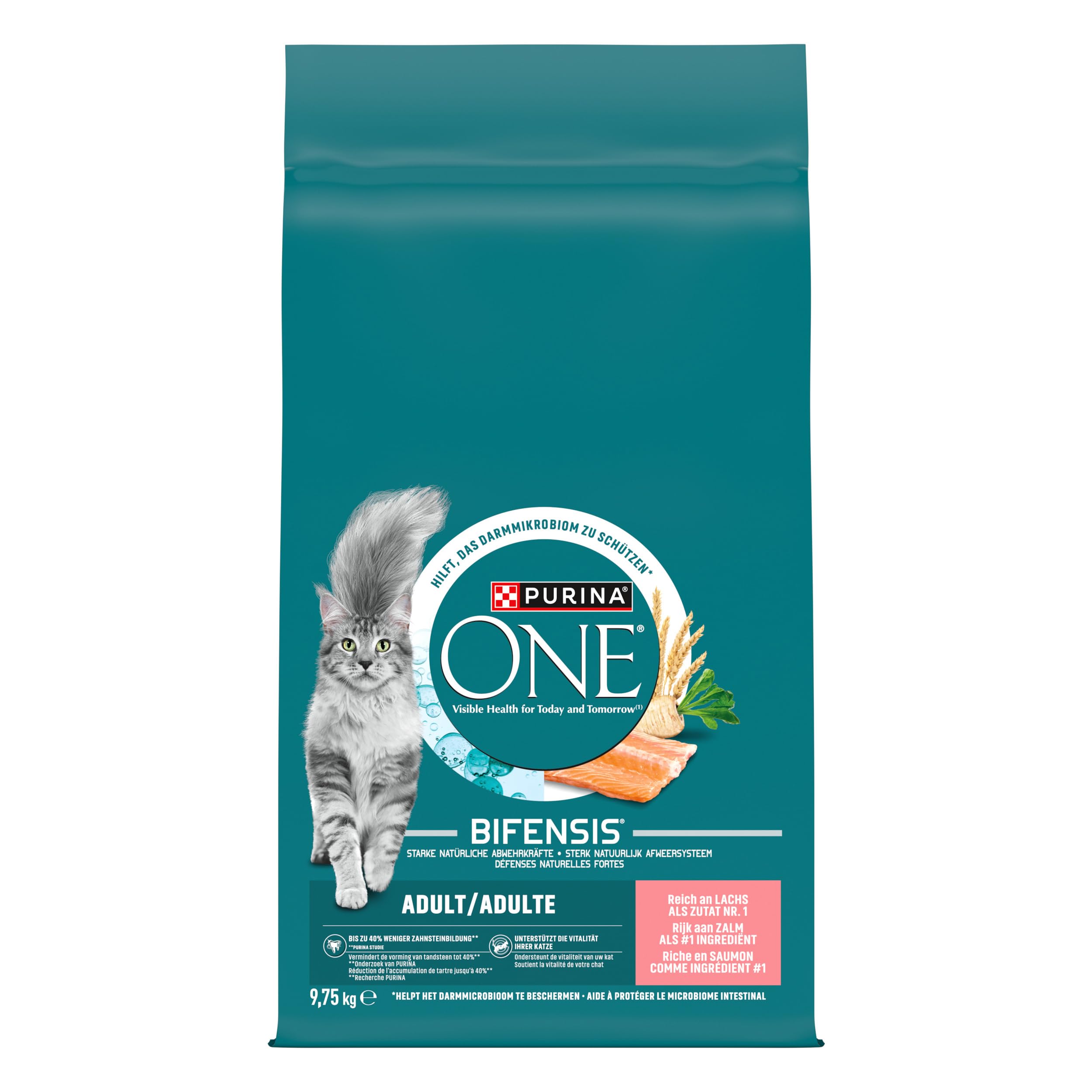 Purina One Bifensis Crocchette Gatto Adult Ricco in Salmone e Cereali Integrali 9.75 Kg