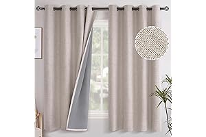 YoungsTex Linen Blackout Curtains 63'': Bring Serene Nights to Life