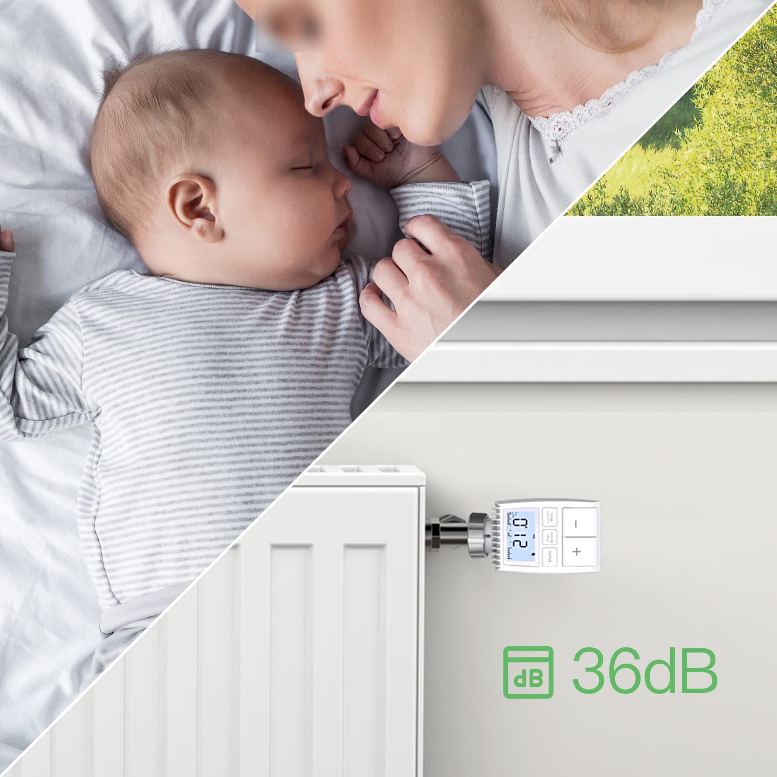 MOES Smart Heizkörper Thermostat, 3 Heizkörper mit 1 Hub, Tuya Thermostat Heizung, Intelligenter Heizkörperregler, Kompatibel mit Alexa Google Home