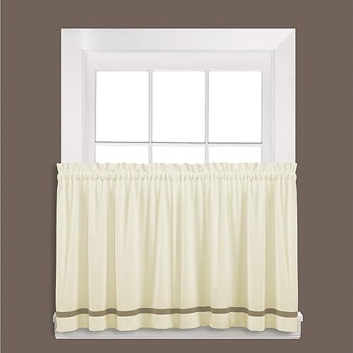 Miniatura 13 de SKL Home by Saturday Knight Ltd. Kate Swag Valance Par de cenefas, color gris pardo, 58 pulgadas x 28 pulgadas Gris