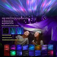 Vista 3 de Proyector de Luz Aurora de Galaxia del Norte con 33 Efectos de Luz, Proyector de Estrellas LED para Lámpara de Nebulosa de Dormitorio, Control Blanco