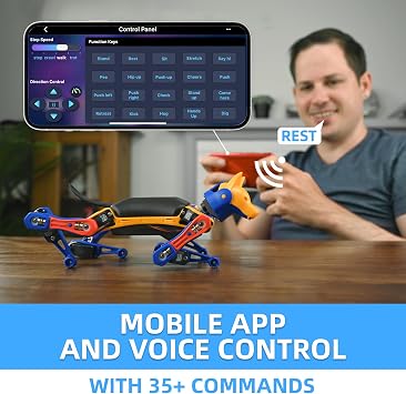 Petoi Robot Dog Bittle X (Construction) | Robotics Kit | App & Voice Control Smart Robot | Programmable Open Source Coding Robot Kit | STEM & Robotics Education for Teens, Coders, Geeks, Students
