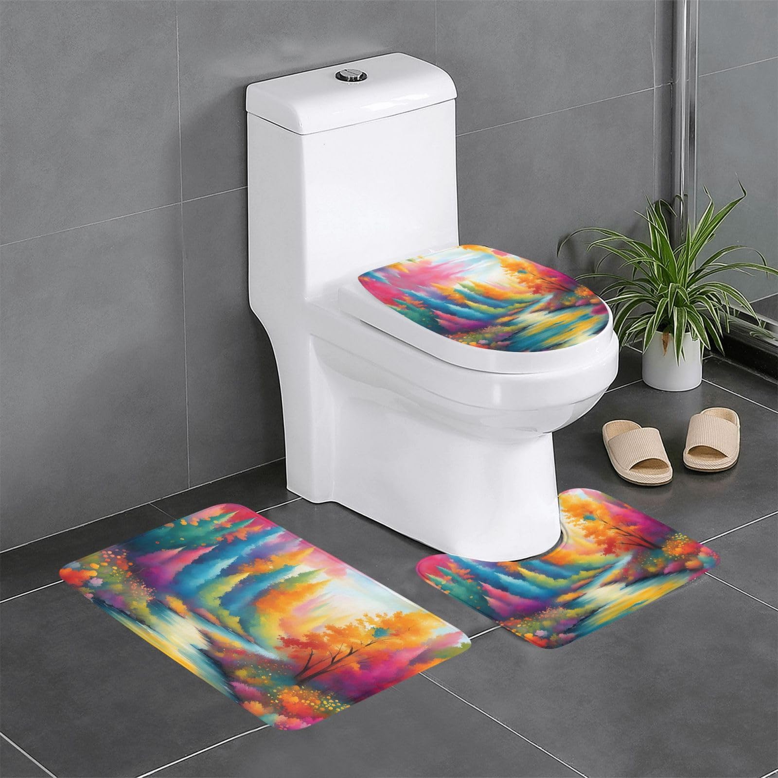 Tapis de bain antidérapant lot de 3 pour une routine matinale chaleureuse et sécurisée