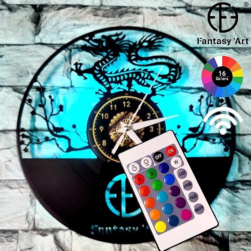 Miniatura 3 de PIZADA Vintage Cafe Racer Tacómetro Arte de Pared Velocímetro Reloj de Pared Motocicleta Racing Bike Speedo Tacómetro Disco de vinilo Reloj de pared