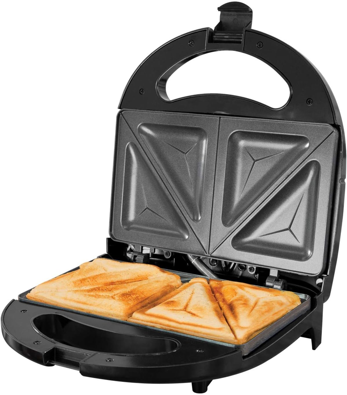 Toastie Maker Sandwich Toaster Black/Easy Clean Non Stick Plates/Cool Touch Handle/750W/35129