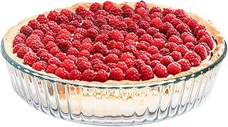 10 Inch - Glass Pie Plates Deep Pie Pans for Baking and Serving, Clear