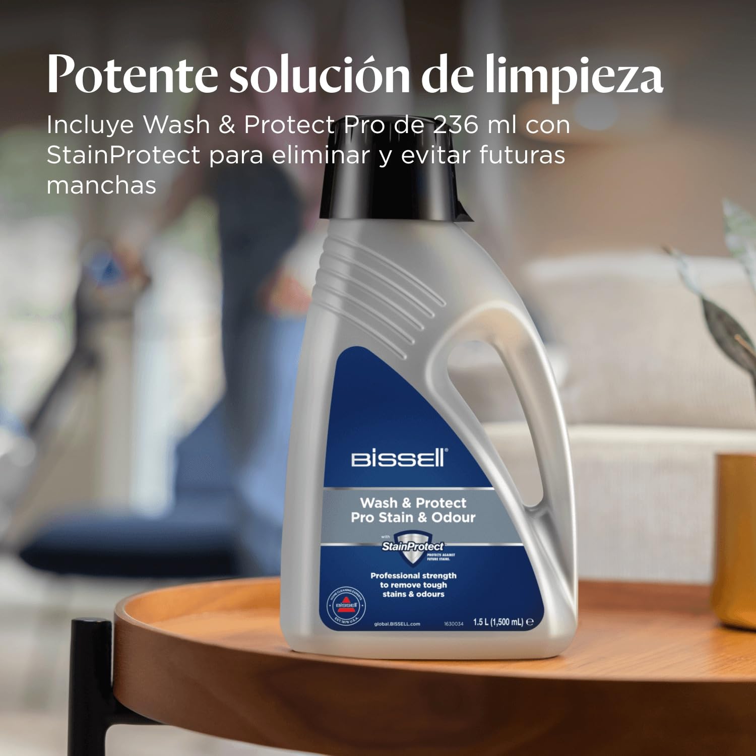 BISSELL PowerWash Compact Pet, Aspiradora de Agua Tapicería y Alfombras Compacto, Manchas y Olores Mascotas, Lava aspiradora Multisuperficie, Accesorios Desmontables, 600W, Portable, con Cable, 4058N