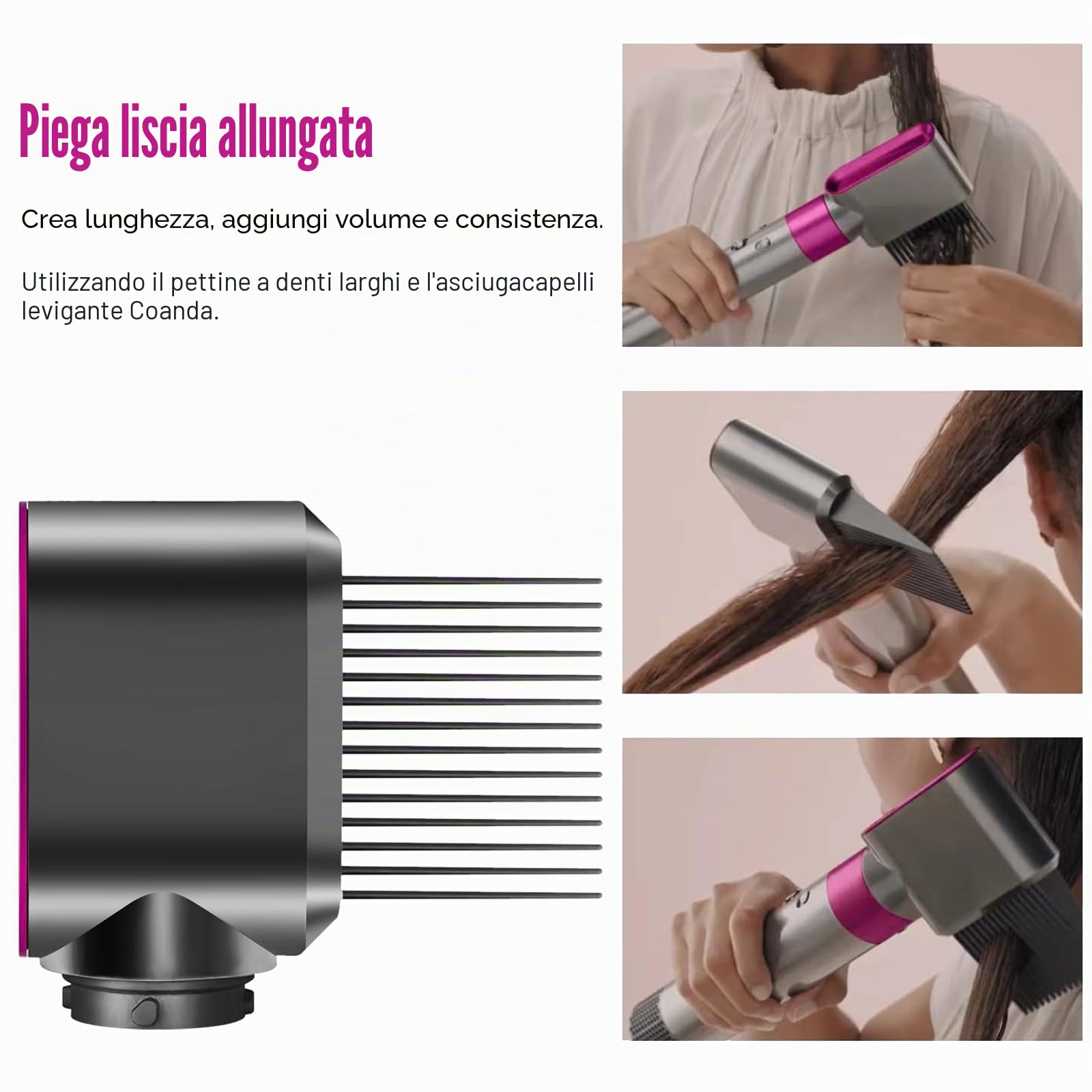 Pre-Styling Trockneraufsatz Düse mit Kamm für Dyson Airwrap Styler HS01 HS05 HS08 Rotierende Lockenwickler Haarstyler-Zubehör