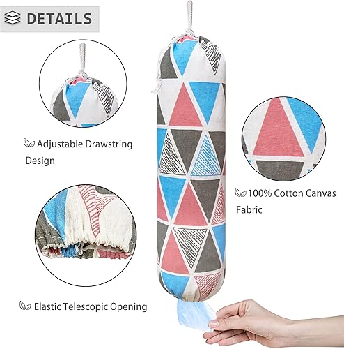 Miniatura 3 de Soporte para bolsas de plástico, organizador de bolsas de plástico para montaje en pared, organizador de bolsas de compras, dispensador grande de