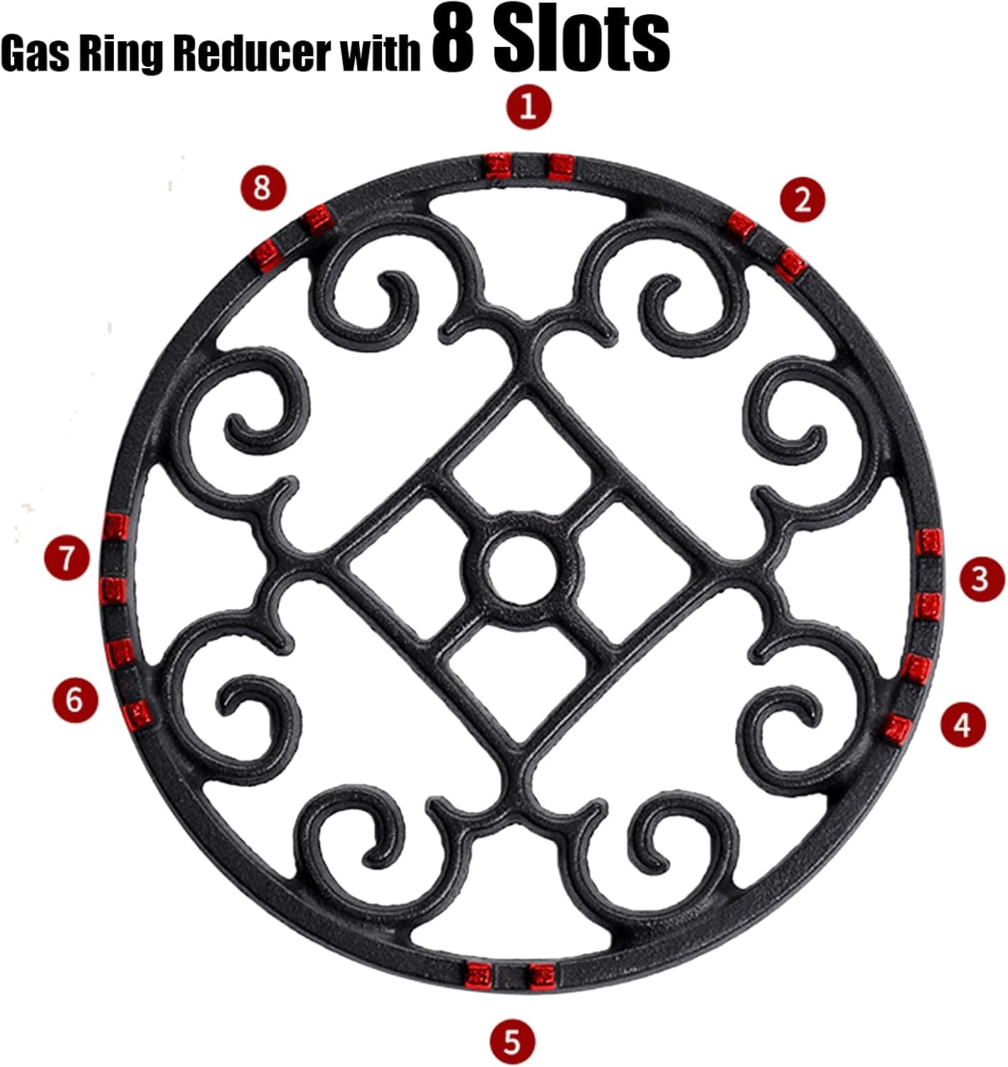 Gas Ring Reducer(New Upgrade), Non Slip Iron Gas Stove Cooker Ring Reducer for Gas Stovetop Espresso Maker, Coffee Moka Pot