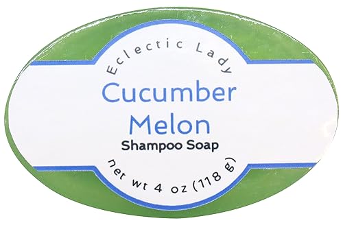 Eclectic Lady - Barra de jabón de champú y melón de pepino con aceite de argán puro, proteína de seda, proteína de miel y extractos de flor de