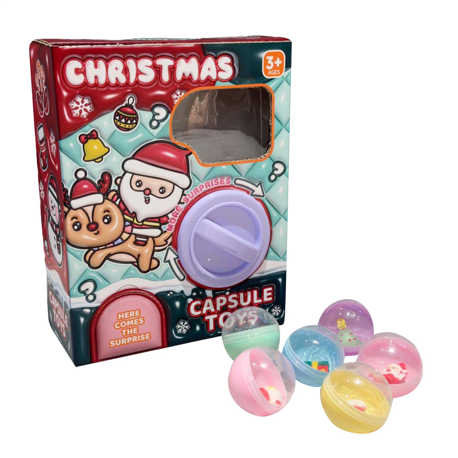 Drehkapselautomat - Weihnachts Greifautomat Klein - Festliches Gashapon Spielzeug Für Sammler Kinder Klassenzimmer Büro Zuhause Veranstaltungsorganisatoren Einzelhändler Partyplaner