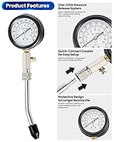 Vista 5 de ATP Probador de compresión Herramienta automotriz Kit de probador de compresión de cilindro de motor profesional