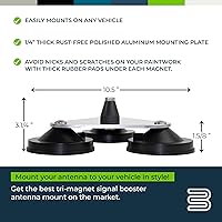 Vista 3 de Bolton Technical Soporte de antena Tri-Mag Montaje de antena roscada de 3/8" x 24 Imanes de cerámica de 8 polos de 4" con almohadillas de goma..