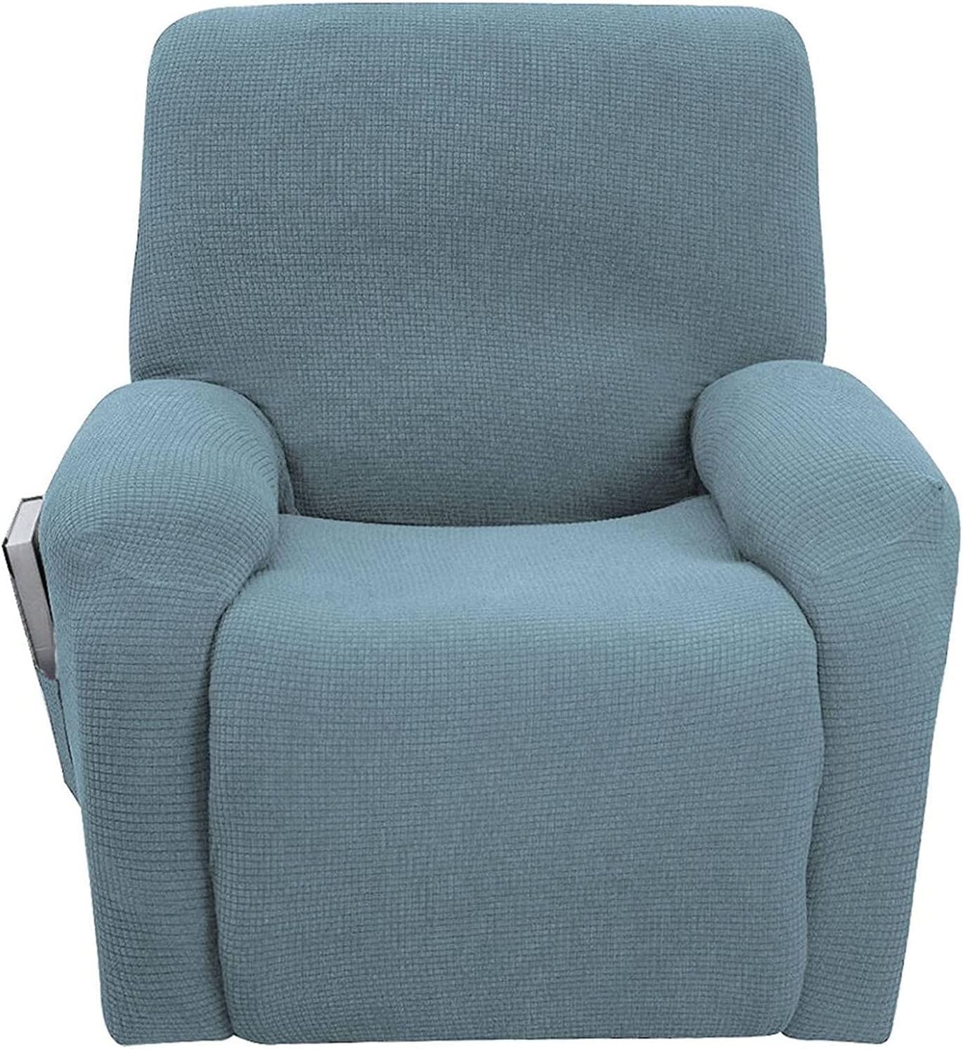 Stretch Recliner Chair Covers for Recliner Chair, 1 Piece Soft Recliner slipcover Comfortable Sofa Cover Armchair Cover Non-Slip Furniture Protector 1 seat (Color : Stone Blue)