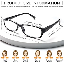 VIDEBLA Computer Reading Glasses Men and Women Anti Eyestrain Blue Light Blocking Glasses for Reading (2 Black 4 Tortoise, 0.50, x)