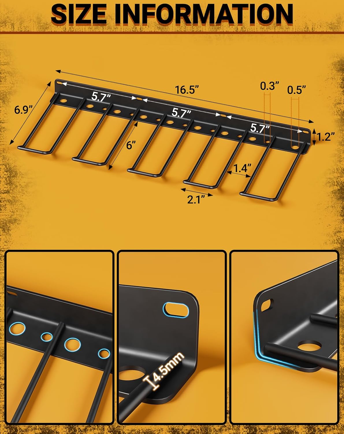 2 Pack Drill Holder Wall Mount, Cordless Power Tool Organizer for Garage | 8 Slots, 32 Screwdriver Holes, 50 LBS Max Per Rack, Fit Drills, Impact Drivers, Hammer, Weather-resistant, Easy Installation
