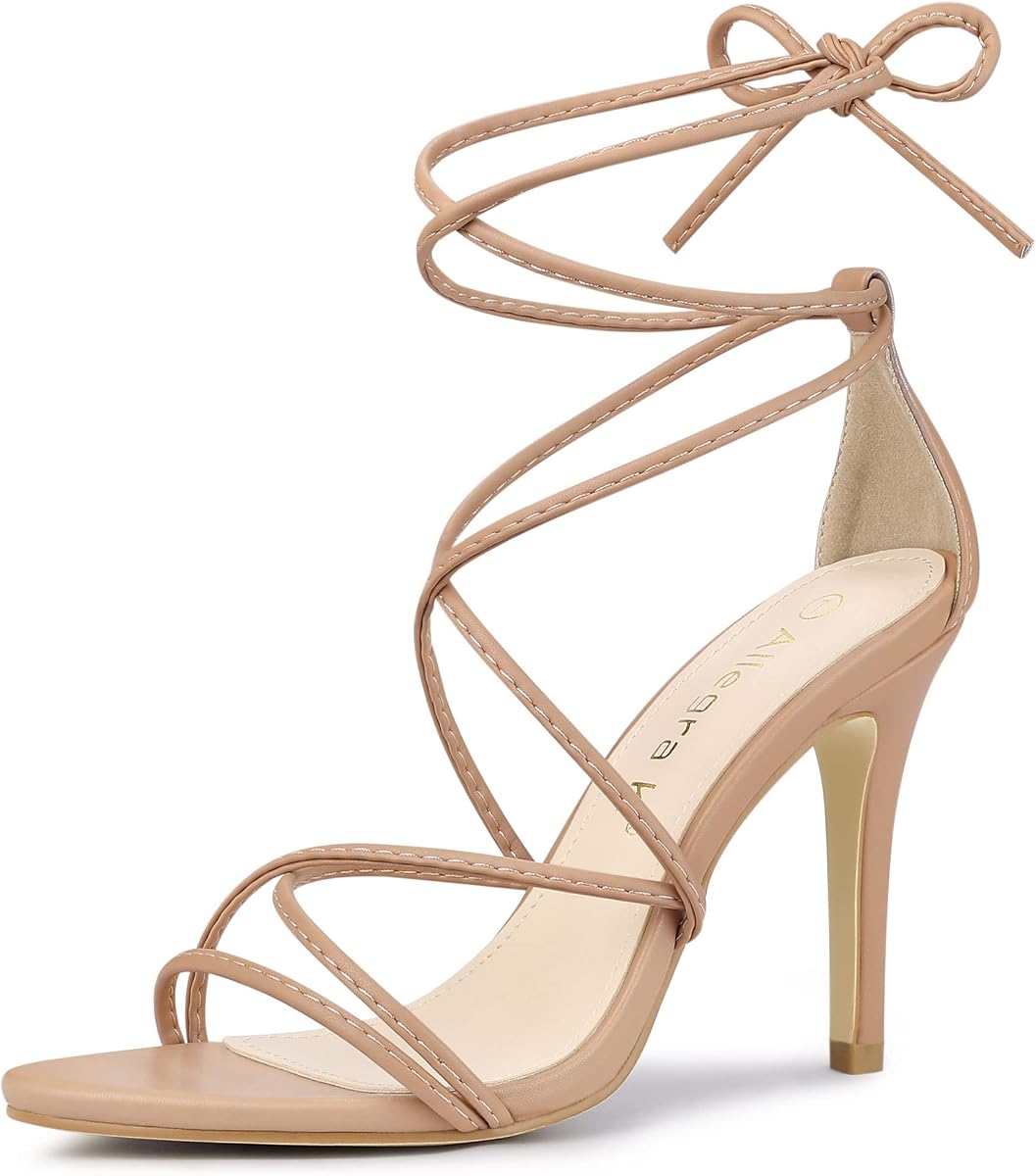 Allegra K Women's Stiletto Heel Strappy Sandals