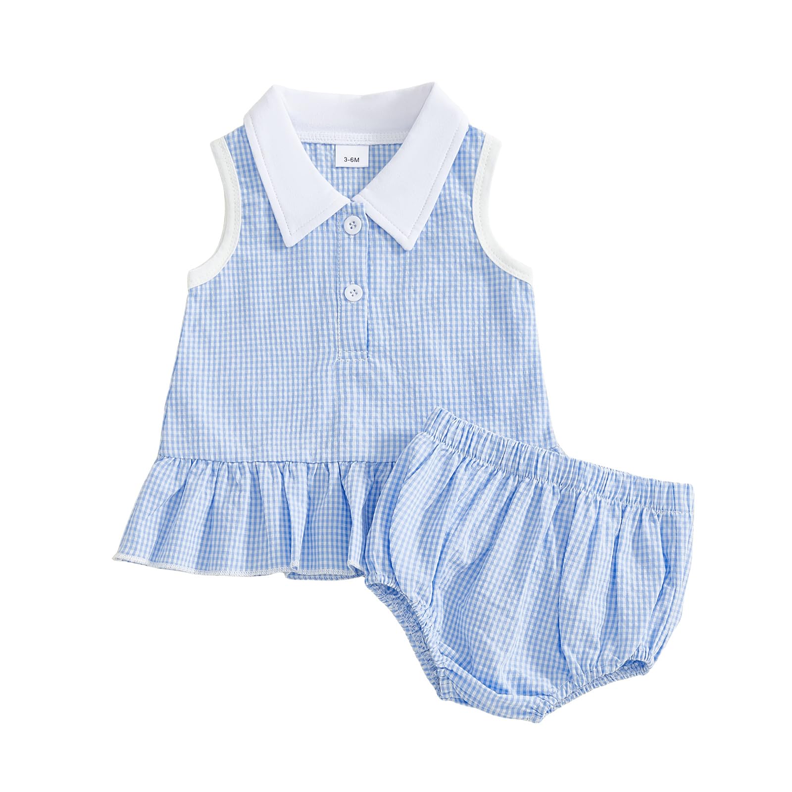 Toddler Baby Girl Summer Clothes Infant Girl Plaid Outfit Strawberry Ruffle Gingham Shirts Dress Tank Top Shorts Set — view 25