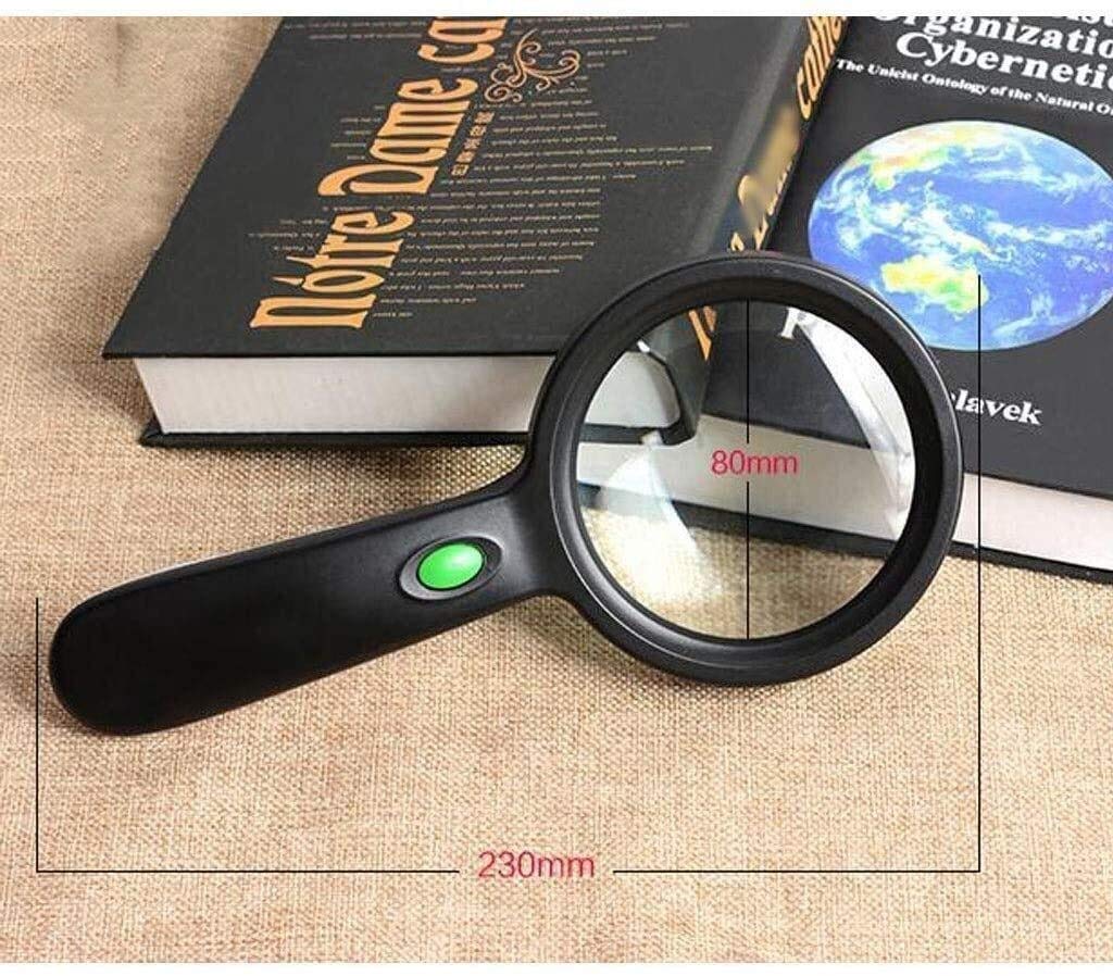 Lupa portátil con Mango Antideslizante, Lupa con 12 LED de bajo Consumo, Cristal HD antiarañazos, Lente óptica Grande para Leer periódicos, Ideal para Personas Mayores y Estudiante
